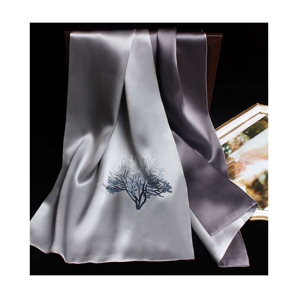 Embroidered mulberry silk long scarf middle aged men and women s silk scarf embroidered Suzhou silk Suzhou embroidery special souvenir image 89