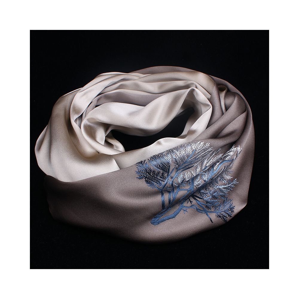Asaya39 - Embroidered mulberry silk long scarf middle aged men and women s silk scarf embroidered Suzhou silk Suzhou embroidery special souvenir