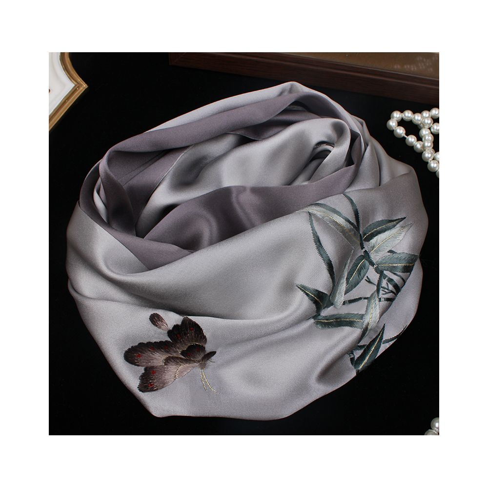 Embroidered mulberry silk long scarf middle aged men and women s silk scarf embroidered Suzhou silk Suzhou embroidery special souvenir image 14