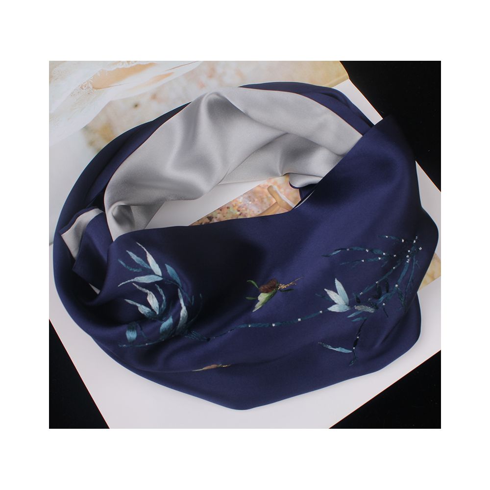 Asaya39 - Embroidered mulberry silk long scarf middle aged men and women s silk scarf embroidered Suzhou silk Suzhou embroidery special souvenir