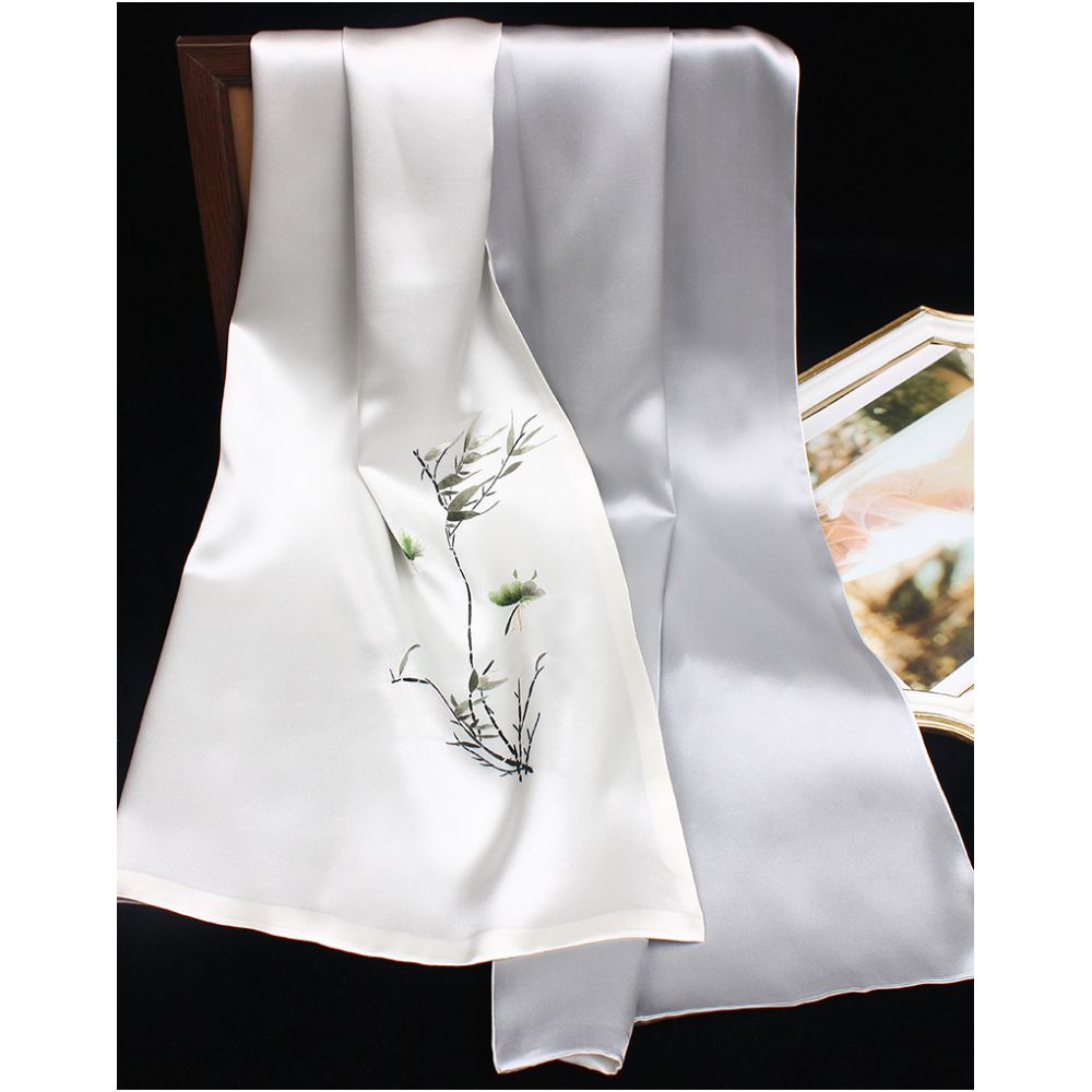 Embroidered mulberry silk long scarf middle aged men and women s silk scarf embroidered Suzhou silk Suzhou embroidery special souvenir image 24