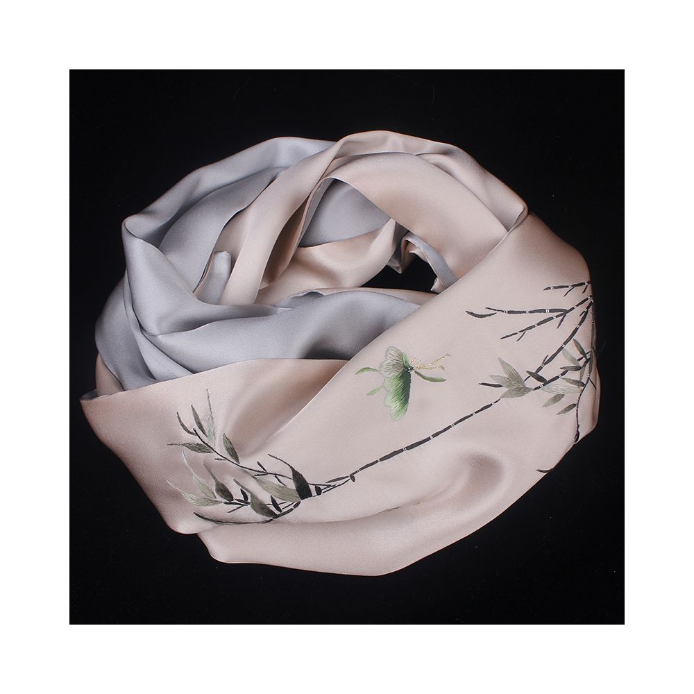 Embroidered mulberry silk long scarf middle aged men and women s silk scarf embroidered Suzhou silk Suzhou embroidery special souvenir image 25