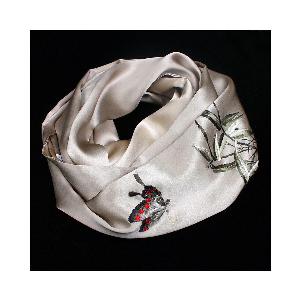 Embroidered mulberry silk long scarf middle aged men and women s silk scarf embroidered Suzhou silk Suzhou embroidery special souvenir image 28