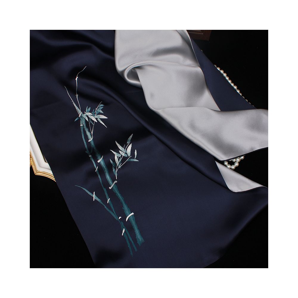 Asaya39 - Embroidered mulberry silk long scarf middle aged men and women s silk scarf embroidered Suzhou silk Suzhou embroidery special souvenir