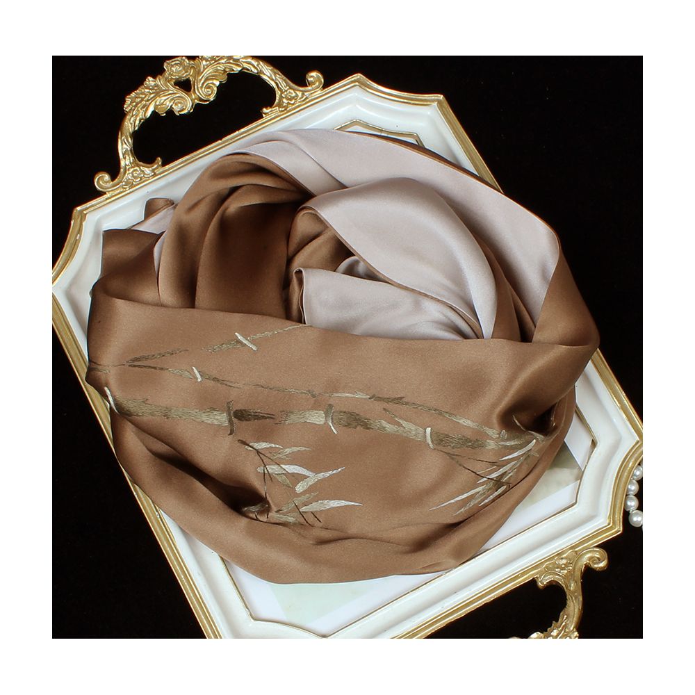 Embroidered mulberry silk long scarf middle aged men and women s silk scarf embroidered Suzhou silk Suzhou embroidery special souvenir image 32