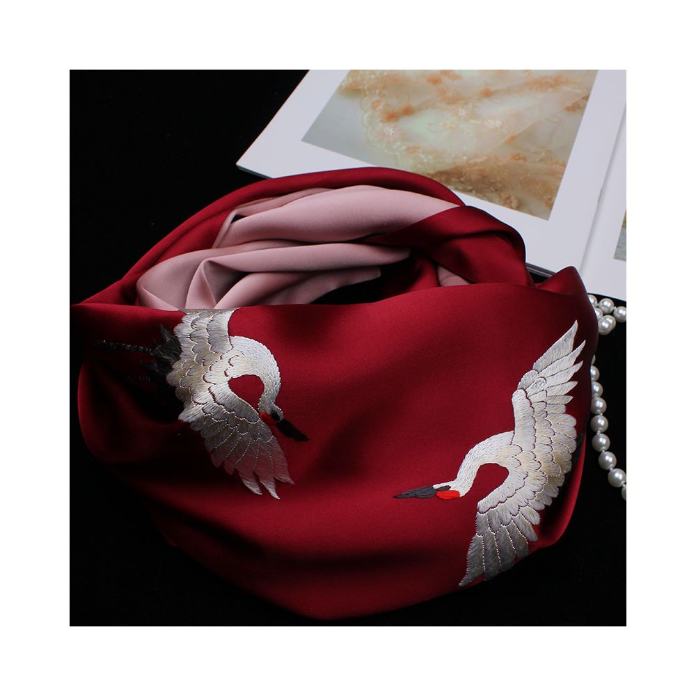 Embroidered mulberry silk long scarf middle aged men and women s silk scarf embroidered Suzhou silk Suzhou embroidery special souvenir image 42