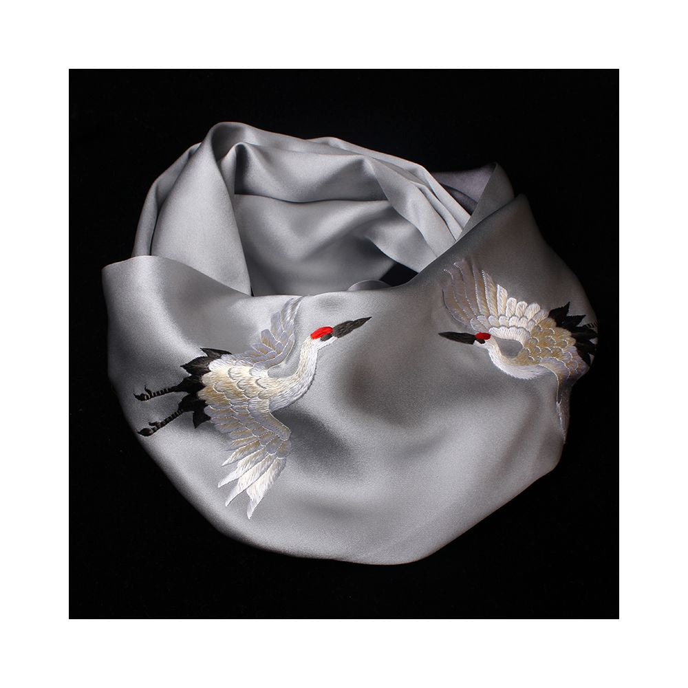 Asaya39 - Embroidered mulberry silk long scarf middle aged men and women s silk scarf embroidered Suzhou silk Suzhou embroidery special souvenir