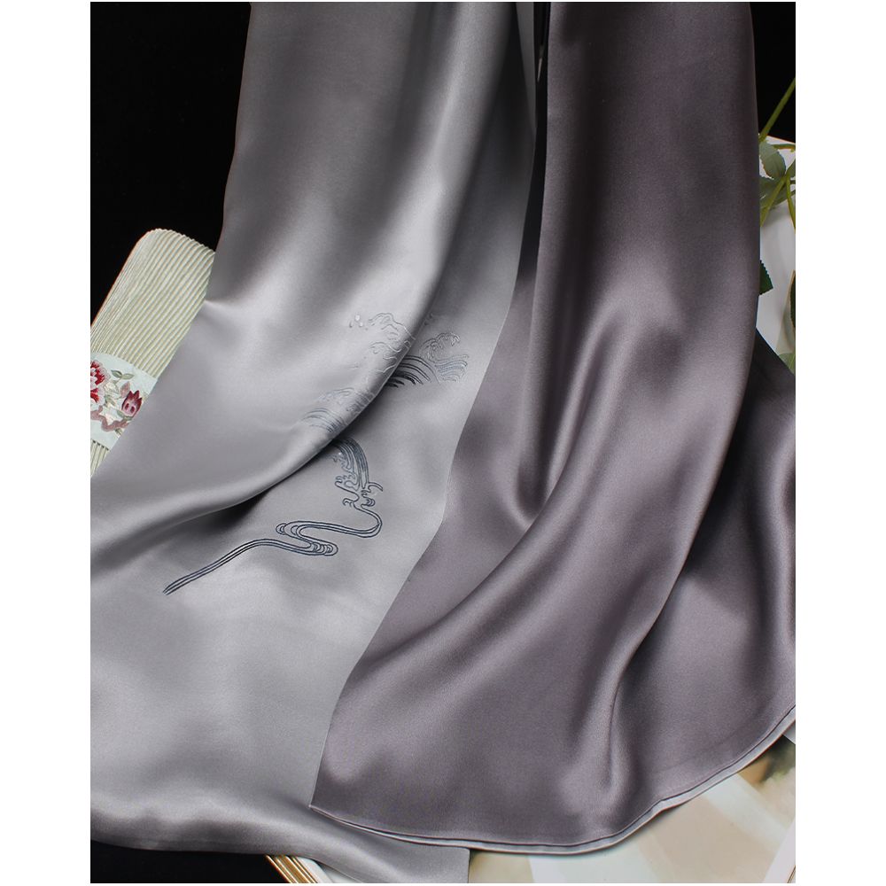 Asaya39 - Embroidered mulberry silk long scarf middle aged men and women s silk scarf embroidered Suzhou silk Suzhou embroidery special souvenir