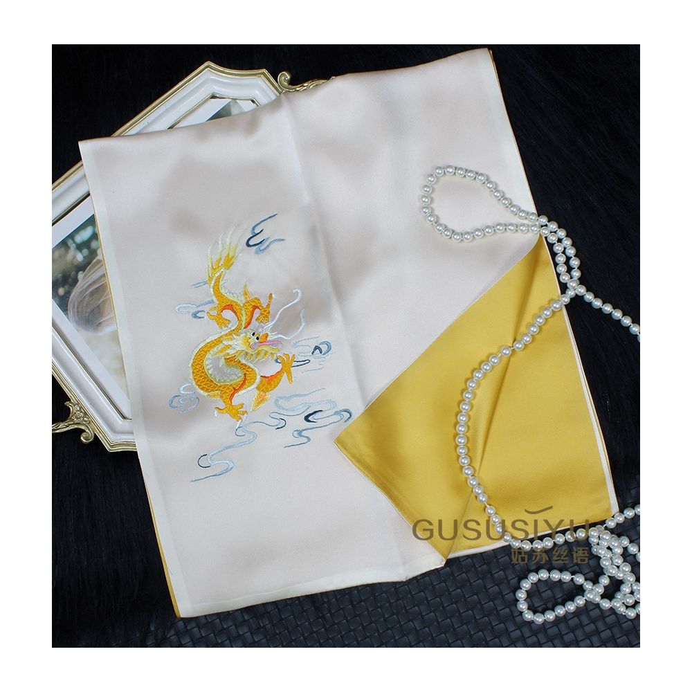 Embroidered mulberry silk long scarf middle aged men and women s silk scarf embroidered Suzhou silk Suzhou embroidery special souvenir image 64
