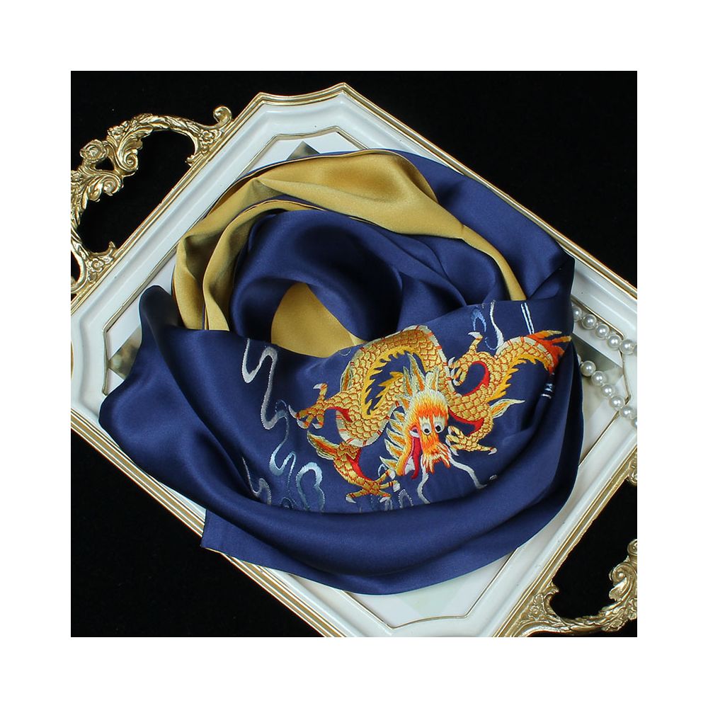 Asaya39 - Embroidered mulberry silk long scarf middle aged men and women s silk scarf embroidered Suzhou silk Suzhou embroidery special souvenir