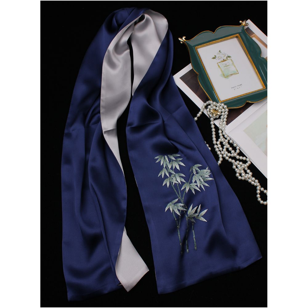 Embroidered mulberry silk long scarf middle aged men and women s silk scarf embroidered Suzhou silk Suzhou embroidery special souvenir image 68