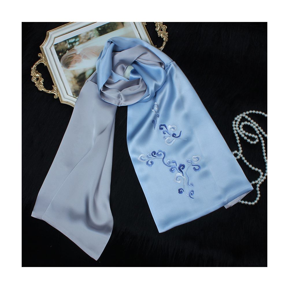 Embroidered mulberry silk long scarf middle aged men and women s silk scarf embroidered Suzhou silk Suzhou embroidery special souvenir image 72
