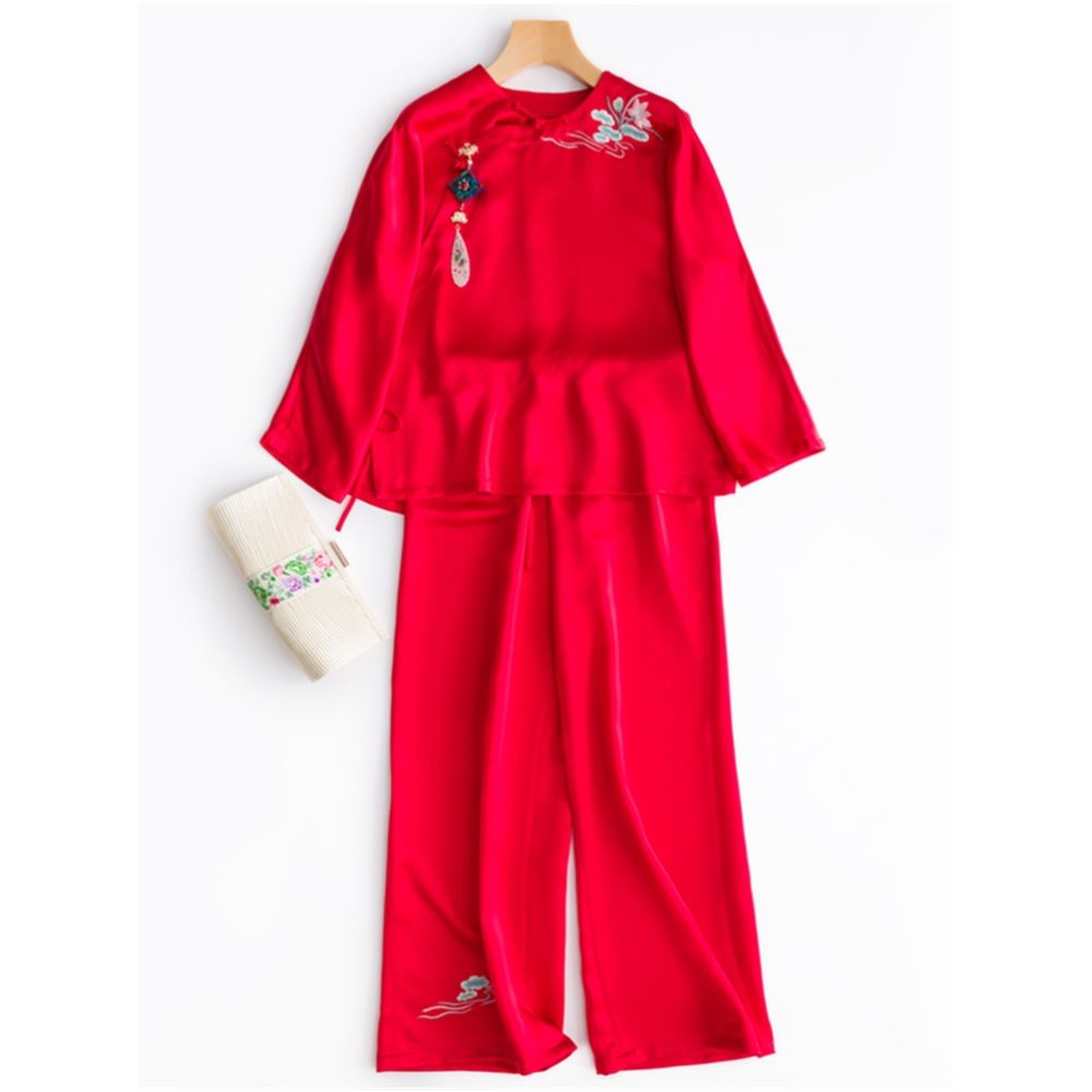 Offline Blood Loss Price CPP755 Acetate Satin Chinese Style Embroidery Hanfu Top Chinese Women s Embroidery Home Furnishings image 2