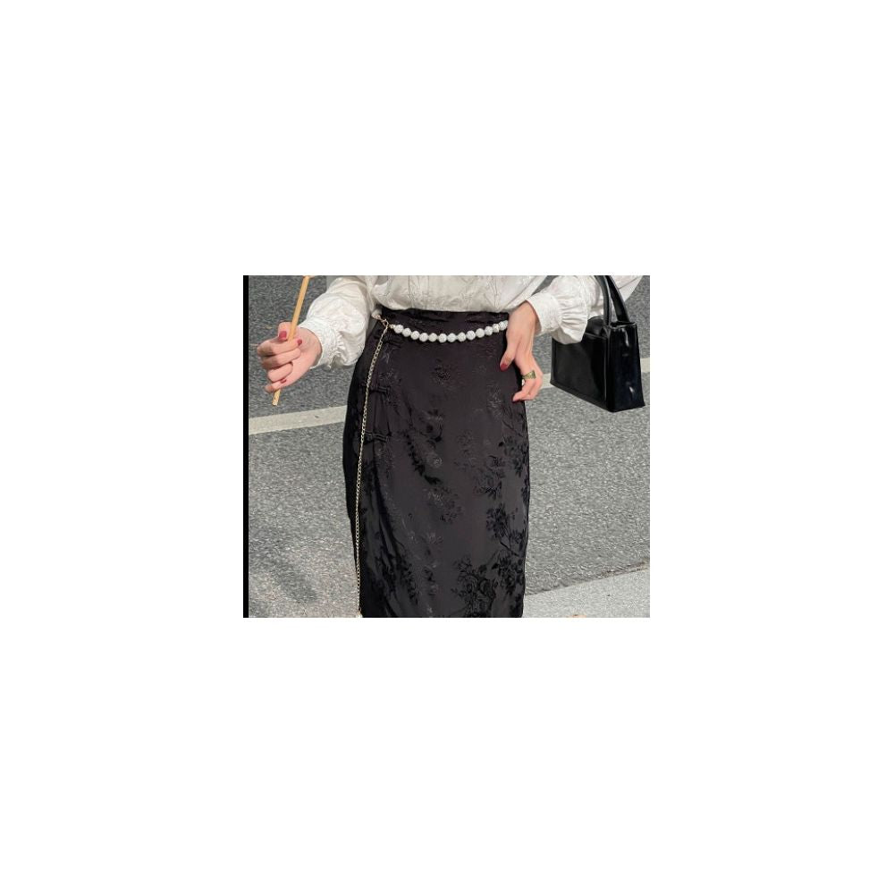 Hanfu New Chinese Jacquard Satin Shirt Women s Spring and Autumn European style Tang style Shirt Improved Cheongsam Top image 17