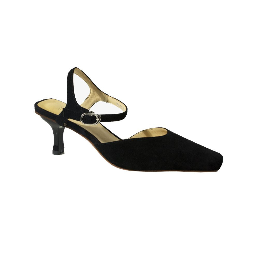 Tinker black toe cap with buckle French retro niche sandals women s genuine leather single shoes medium thick heel image 13