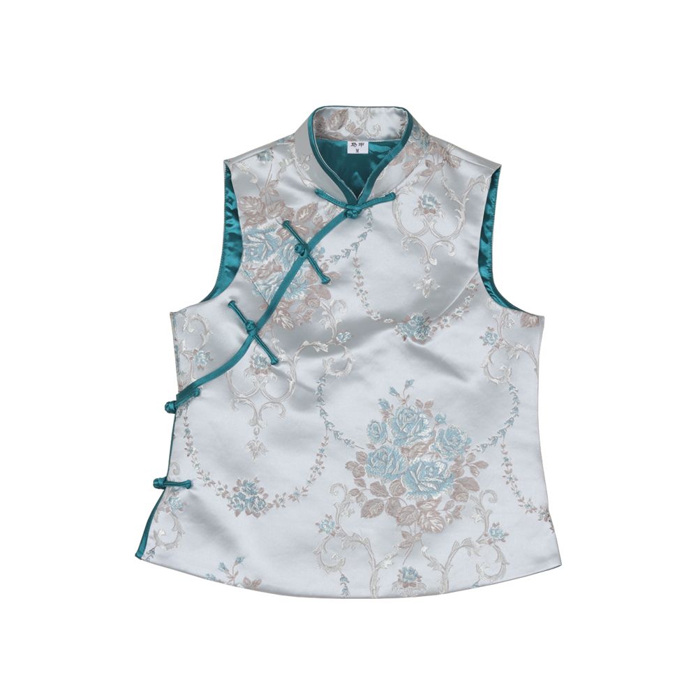 Western style Spring and Autumn Winter Original Weaving Brocade Ethnic Style Embroidery Stand collar Short vest Women s top Tang style coat image 27