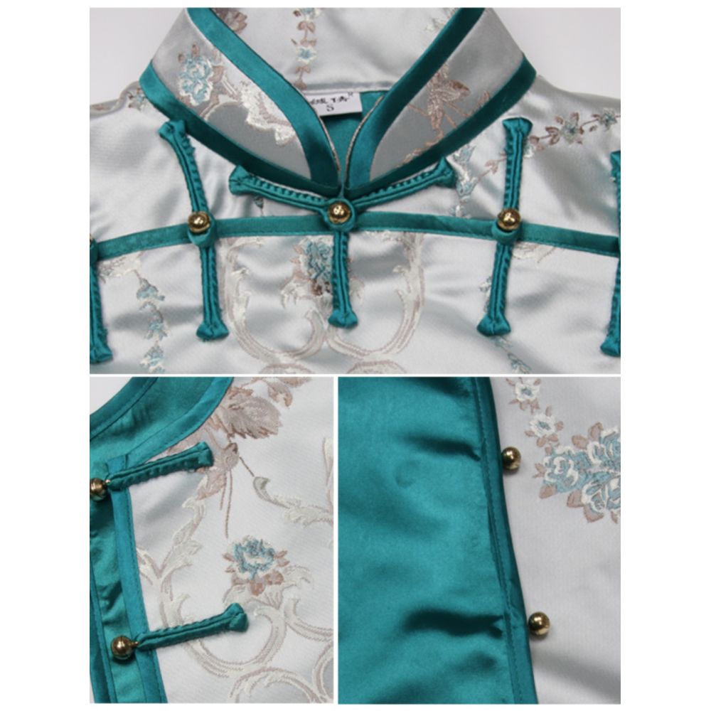 National Style New Spring and Autumn Satin Thirteen Taibao Vests Shoulders Tang style Top Small Shirt Coat Women s Stand up Collar image 50