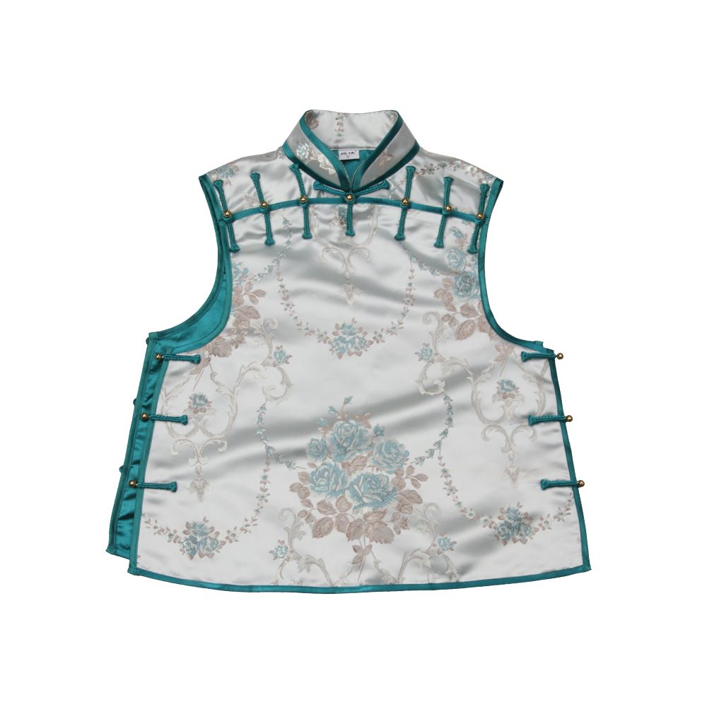 National Style New Spring and Autumn Satin Thirteen Taibao Vests Shoulders Tang style Top Small Shirt Coat Women s Stand up Collar image 71