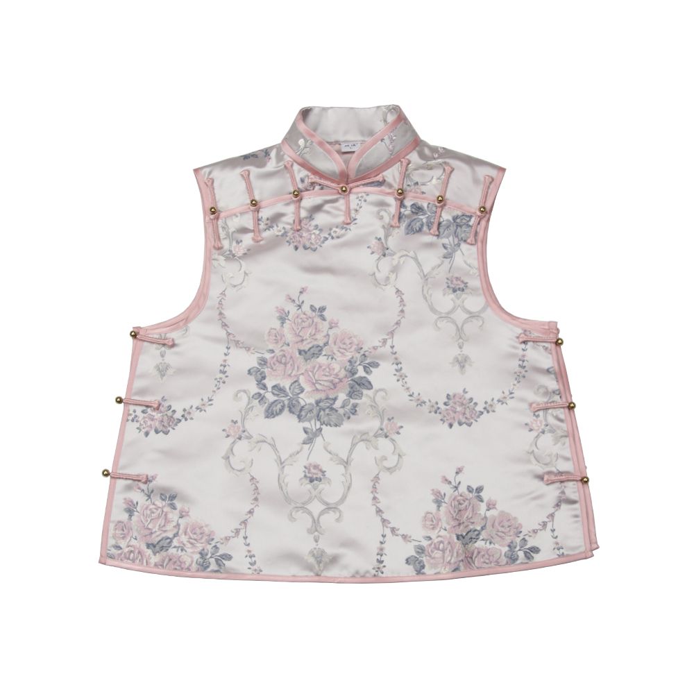 National Style New Spring and Autumn Satin Thirteen Taibao Vests Shoulders Tang style Top Small Shirt Coat Women s Stand up Collar image 10