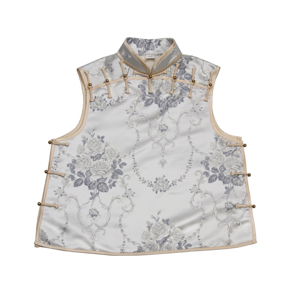 National Style New Spring and Autumn Satin Thirteen Taibao Vests Shoulders Tang style Top Small Shirt Coat Women s Stand up Collar image 19