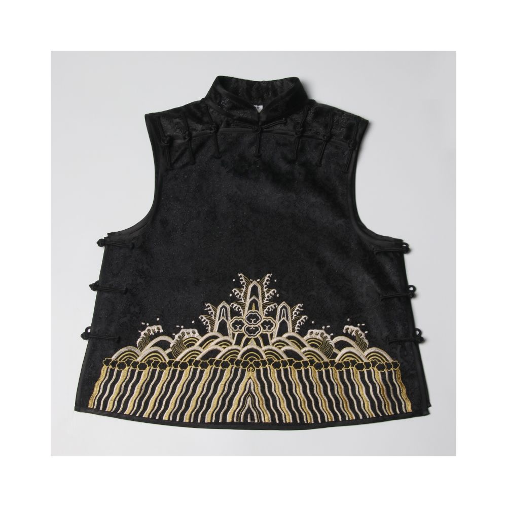 National Style New Spring and Autumn Satin Thirteen Taibao Vests Shoulders Tang style Top Small Shirt Coat Women s Stand up Collar image 32