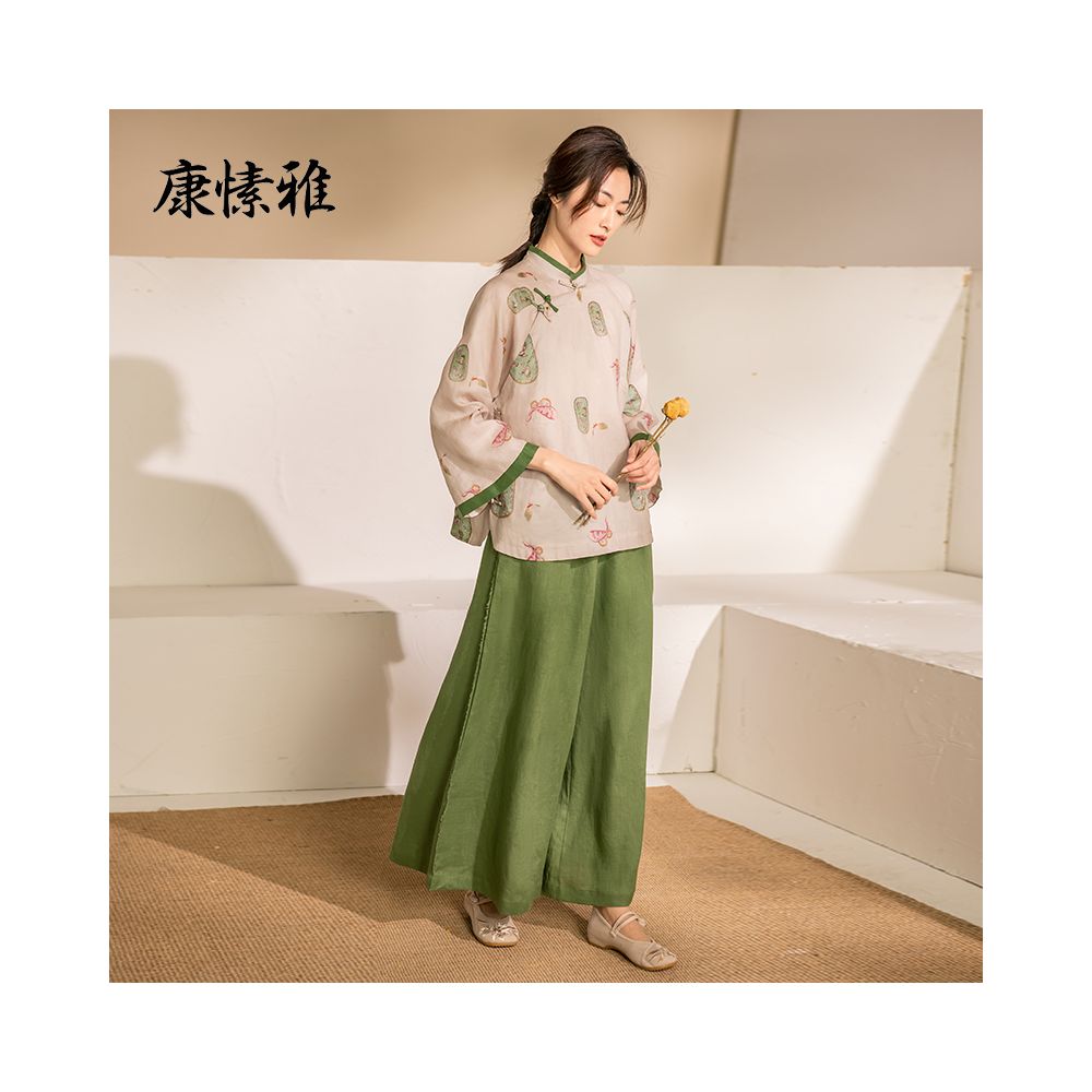 Kang Suya layman s clothing women s spring and autumn winter meditation clothing cotton and linen yoga clothing set loose Zen yoga sitting meditation clothing image 15