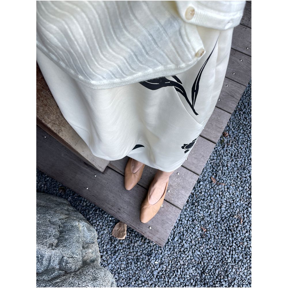 Cml wabi sabi country style half skirt women s retro new style elegant and versatile refreshing big flower wrapped hip skirt image 5