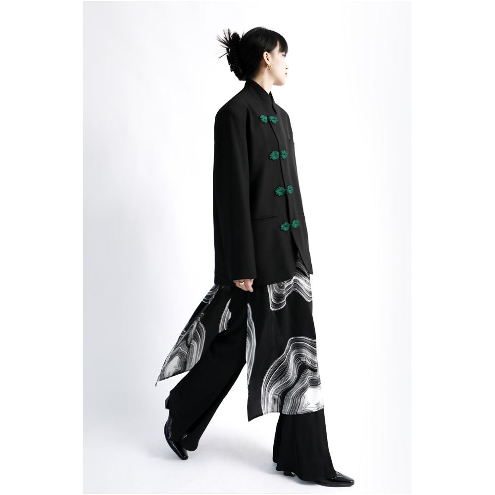 APOZi s new Chinese style buttoned suit jacket for women s clothing 2022 new design sense tall autumn and winter casual suit image 2