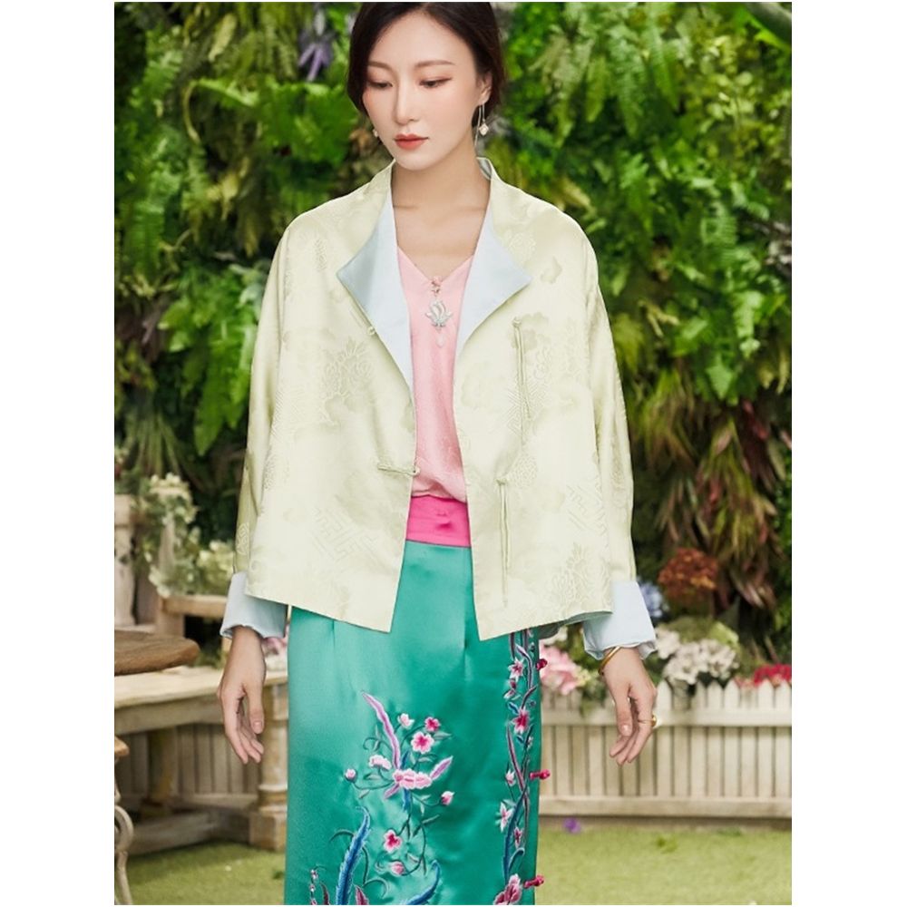 Zhendian Baby PCY963 Silk Bat Sleeve New Chinese Retro Chinese Style Short Top Coat Loose Large Size image 10