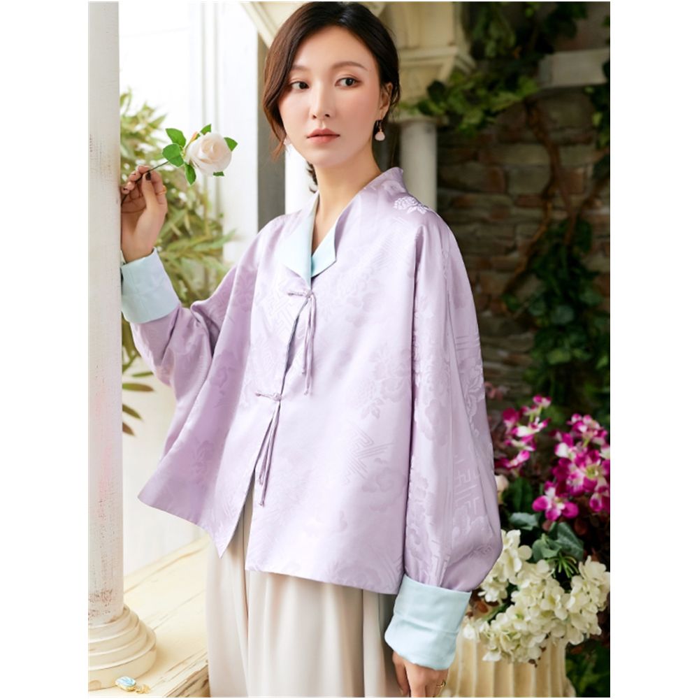 Zhendian Baby PCY963 Silk Bat Sleeve New Chinese Retro Chinese Style Short Top Coat Loose Large Size image 11