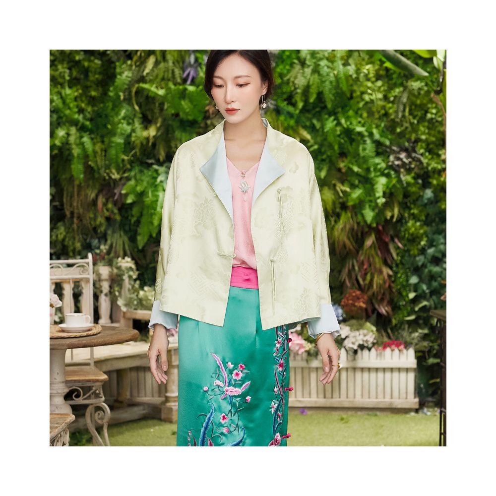 Zhendian Baby PCY963 Silk Bat Sleeve New Chinese Retro Chinese Style Short Top Coat Loose Large Size image 21
