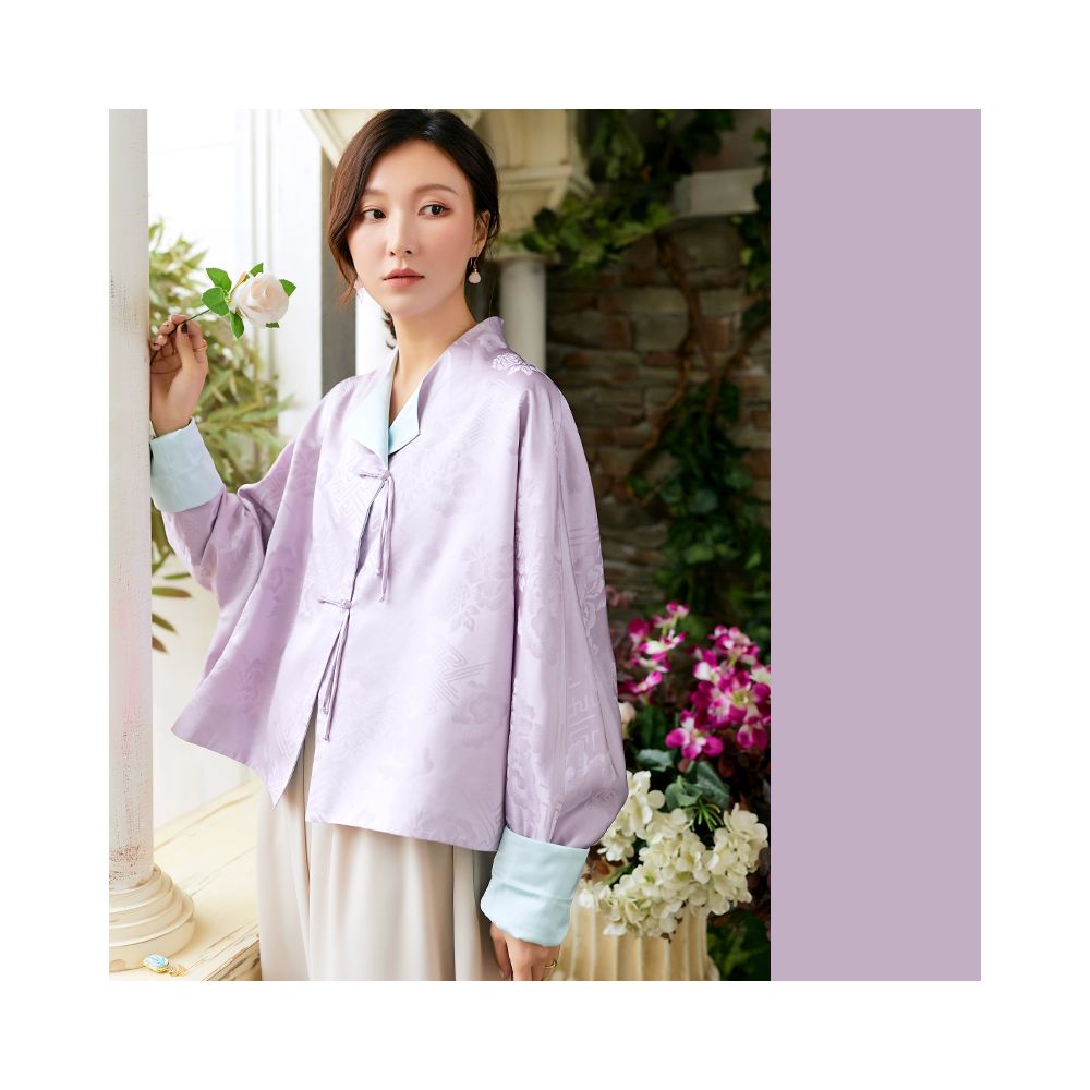 Zhendian Baby PCY963 Silk Bat Sleeve New Chinese Retro Chinese Style Short Top Coat Loose Large Size image 7