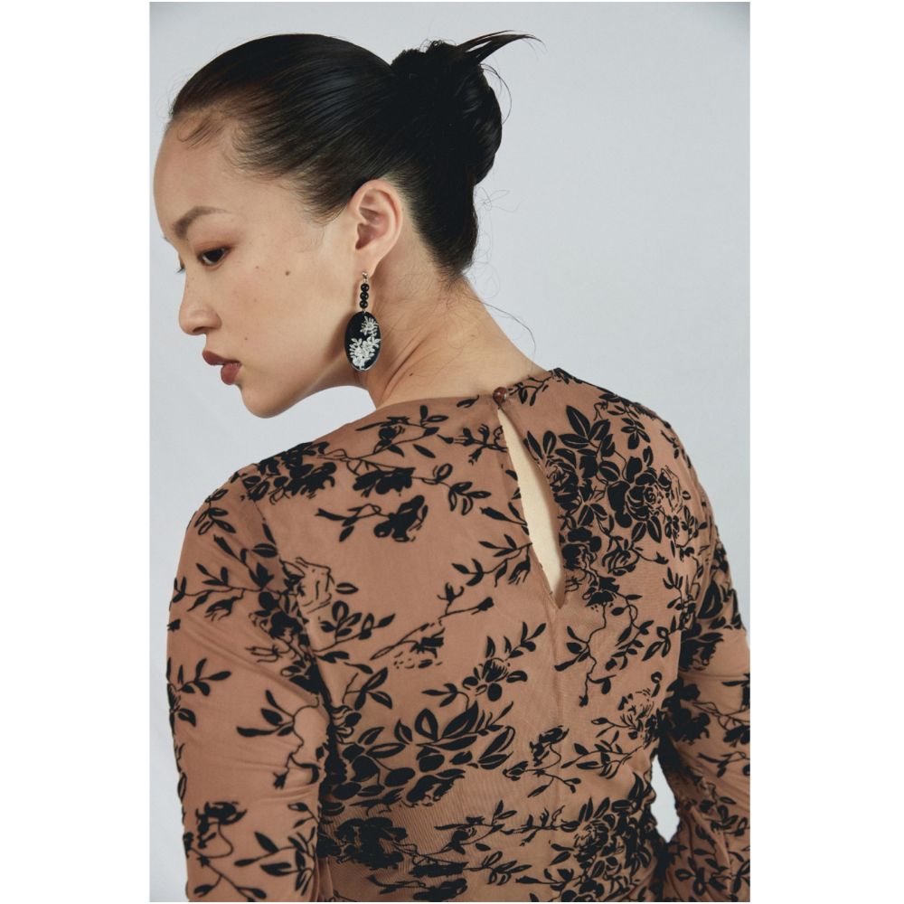 SALE6 Fold Blue Dot Original Plush Retro Chinese Improved Slimming Cheongsam Long Sleeve Dress Spring and Autumn image 2