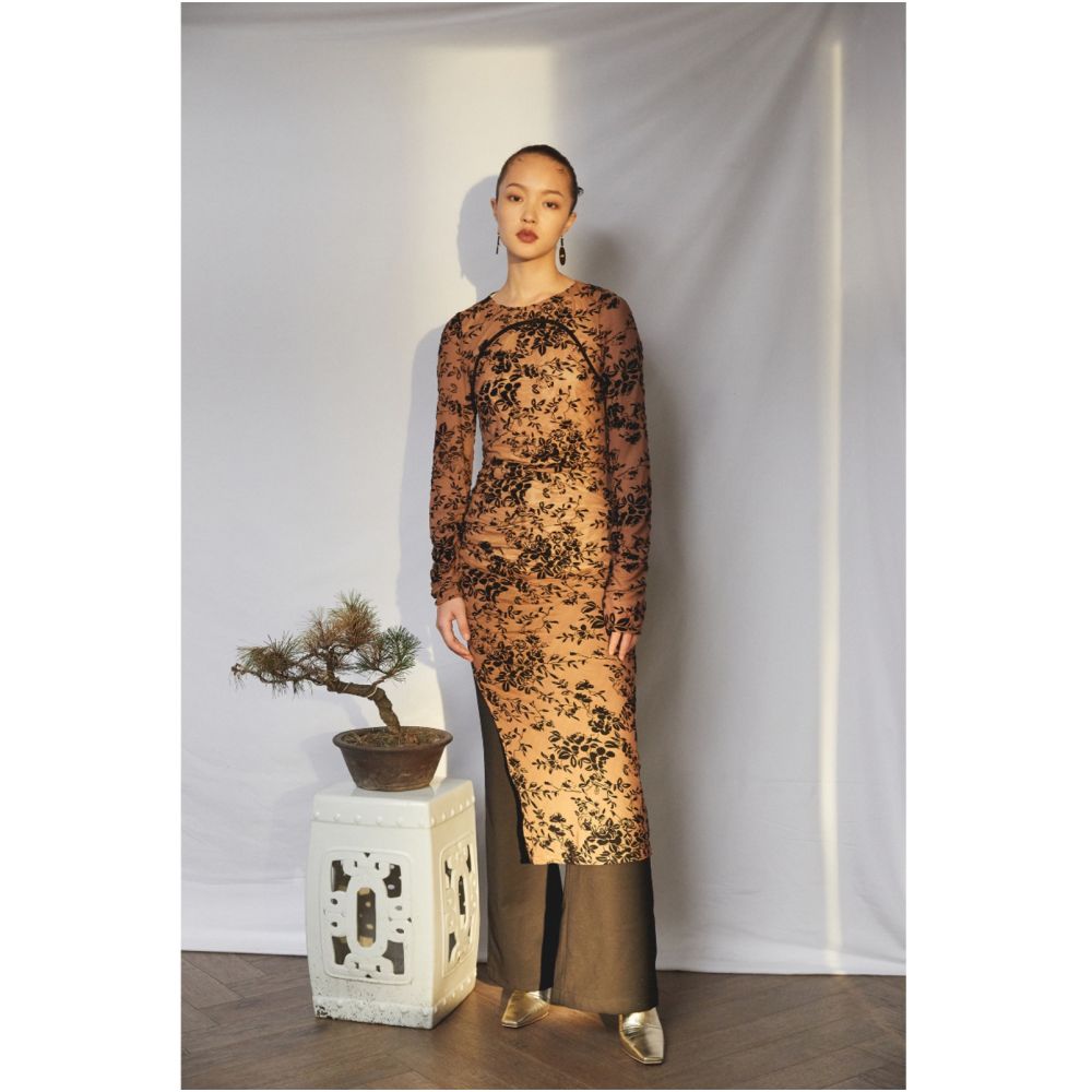 SALE6 Fold Blue Dot Original Plush Retro Chinese Improved Slimming Cheongsam Long Sleeve Dress Spring and Autumn image 4