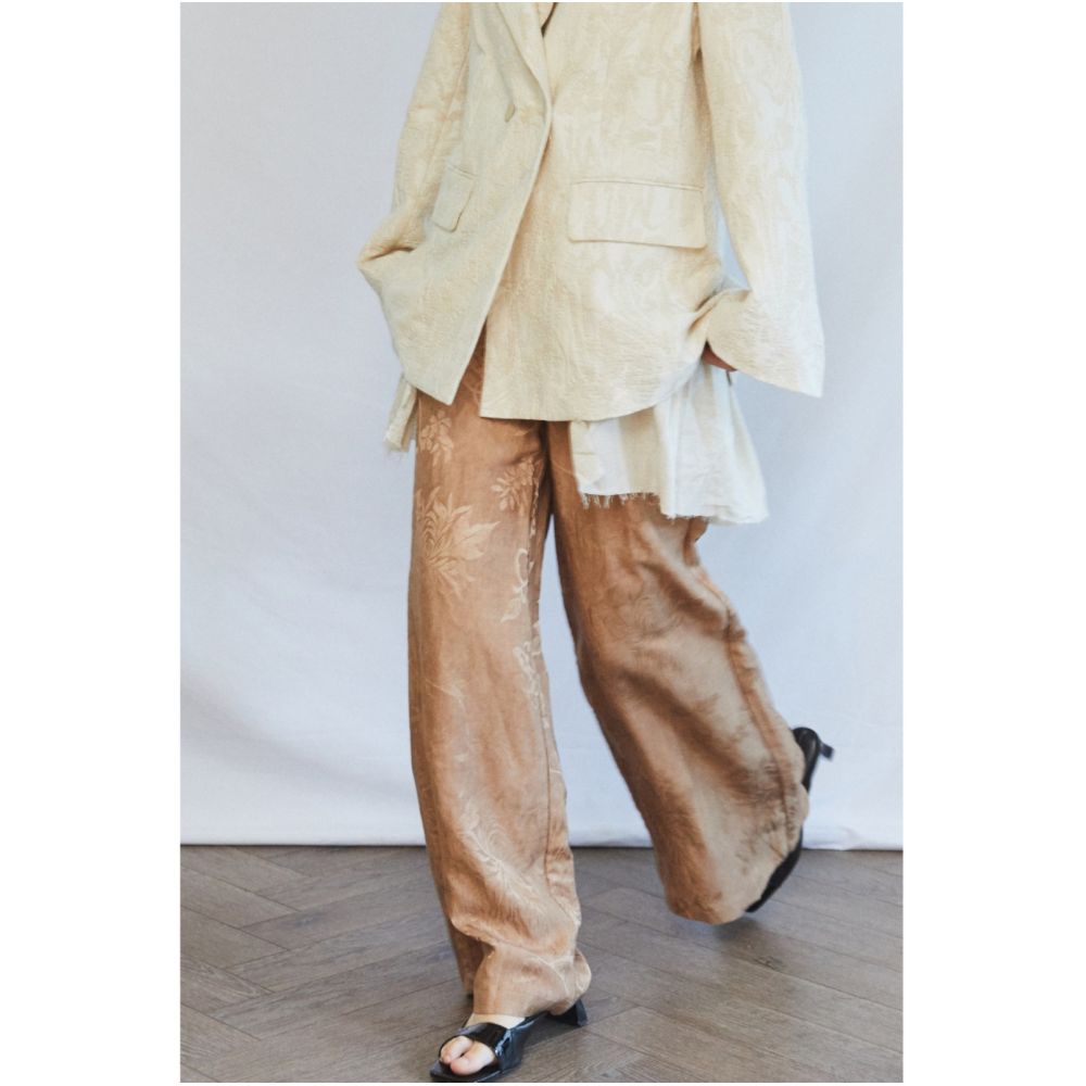 SALE6 Blue Dot Original Designer Jacquard Linen High Waist Suit Wide Leg Pants Look Thin Casual Autumn Edition image 2