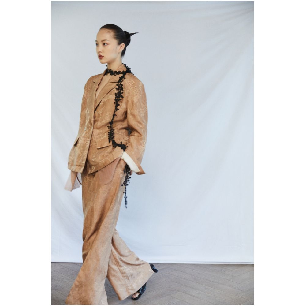 SALE6 Blue Dot Original Designer Jacquard Linen High Waist Suit Wide Leg Pants Look Thin Casual Autumn Edition image 7