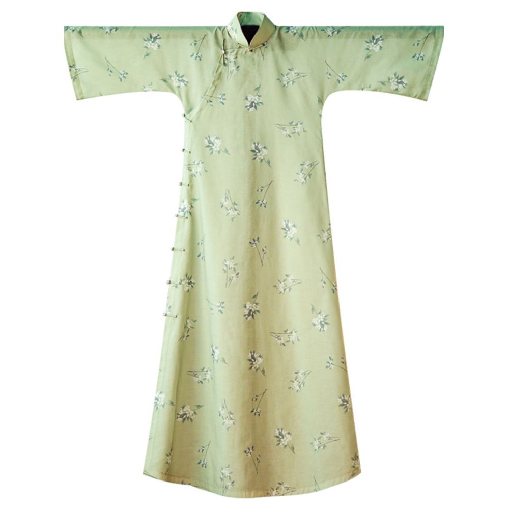 Wilderness in the mountains and wilderness One city style fluff Inverted sleeves printed with retro Republic of China style cheongsam for daily wear Original image 5