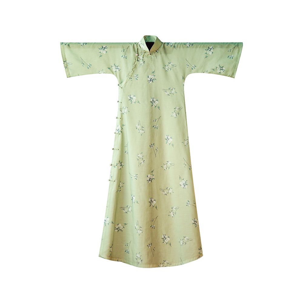 Wilderness in the mountains and wilderness One city style fluff Inverted sleeves printed with retro Republic of China style cheongsam for daily wear Original image 9