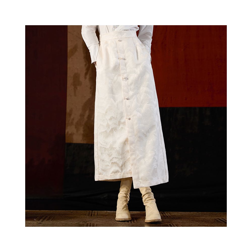 ASAYA4867 – Cloud Crest Jacquard Skirt ☁️⛰️