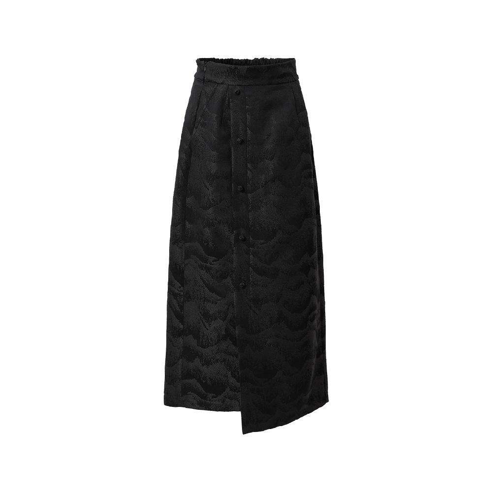 Boundary inside and outside relief jacquard new Chinese asymmetrical slimming long versatile temperament skirt J43Q7026 image 12