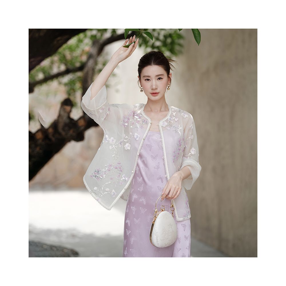 Chuchanyishi new Chinese style jacket for women 2025 summer new style temperament hazy elegant floral embroidered top image 32