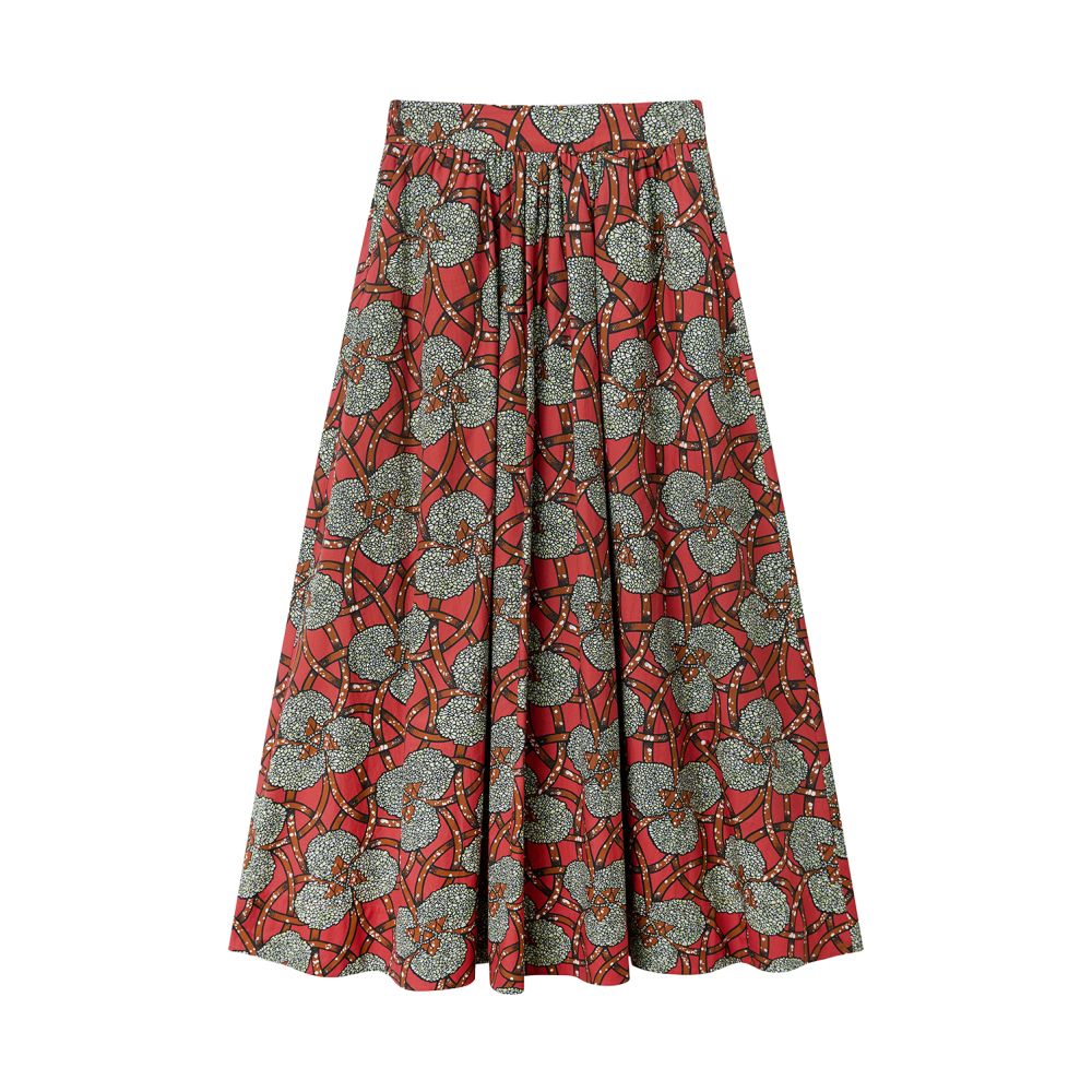 Ruyi Lianyun Ruoning New cotton printed skirt for women new Chinese style elastic waist umbrella skirt A line skirt image 6