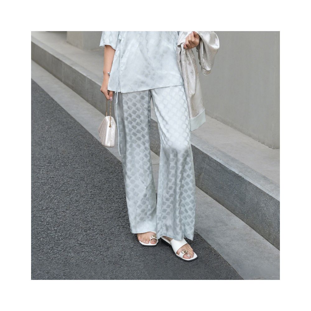 Dongfang Youge Naivee Nawei 25 autumn new acetate jacquard wide leg pants long breathable image 22
