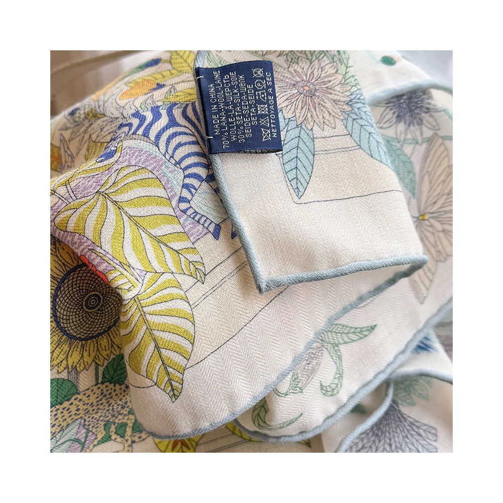 Silk wool scarf light luxury high end feeling autumn double sided triangular scarf shawl external tie neck scarf silk wool square scarf image 4