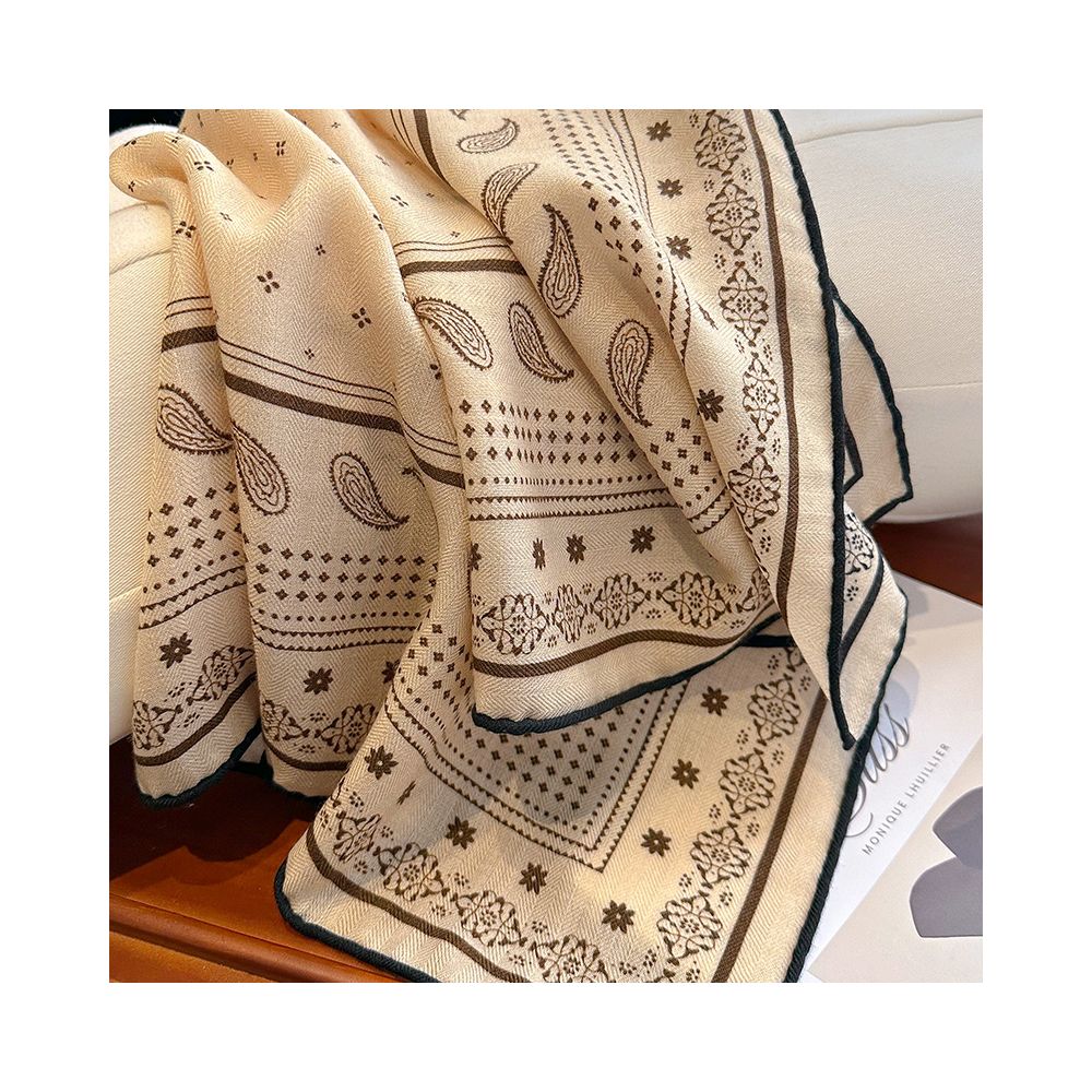 ASAYA4897 – Jardin Enchanté Silk Wool Scarf 🌸🕊️