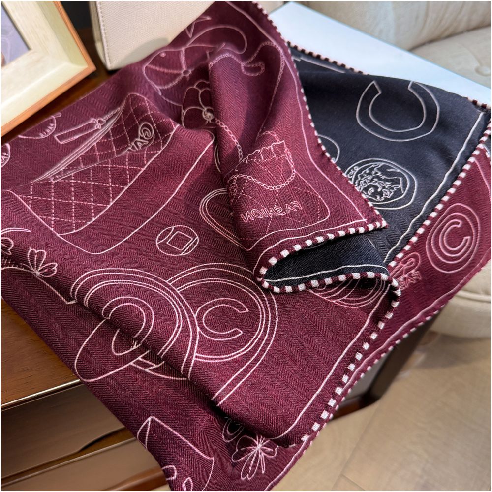 ASAYA4897 – Jardin Enchanté Silk Wool Scarf 🌸🕊️