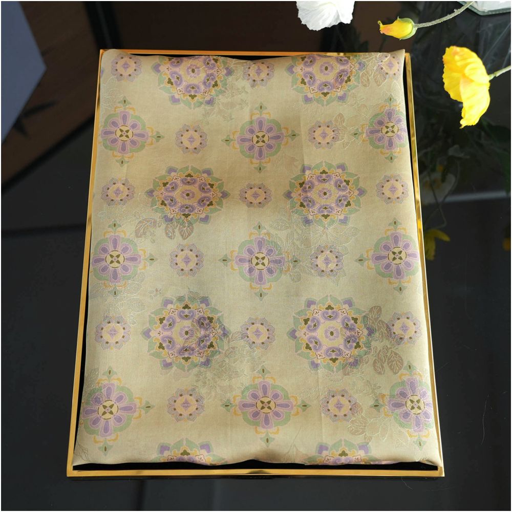 Changrong Baoxiang Flower Fragrance Cloud Yarn Double layer Silk Double sided Shawl Buckle Chinese Style Long Scarf Premium Gift Box image 0