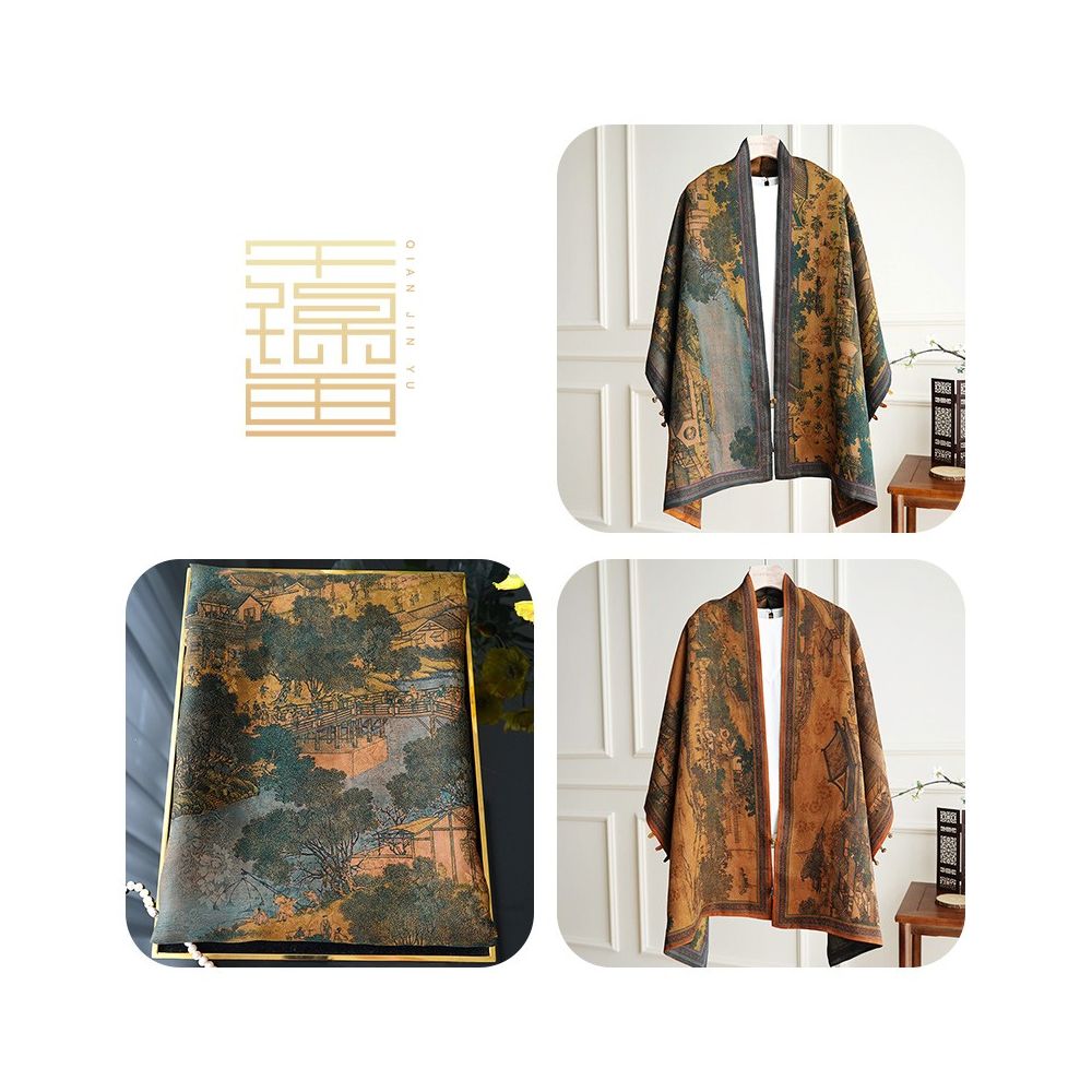 ASAYA4914 – Jiangshan Heritage Silk Shawl 🏞️