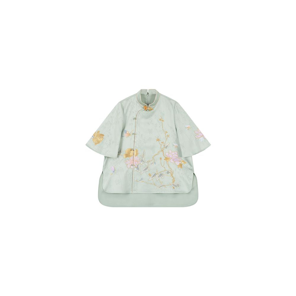Du Butt Peach Original Garden Dream 3 0 New Chinese Women s Quiet Luxury Chinese Style Jacquard Embroidery Satin Set image 12