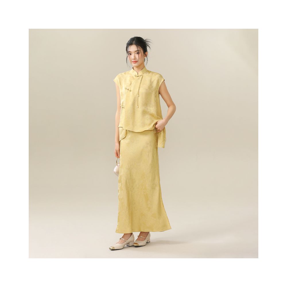 ASAYA4930 – Golden Orchid Jacquard Set 🌼✨